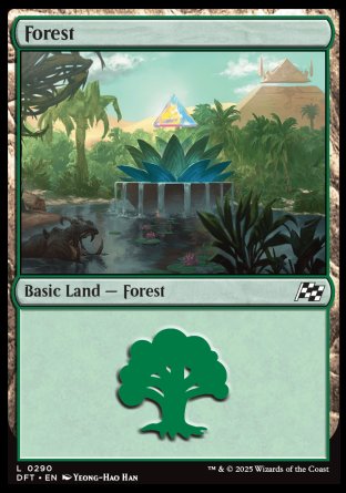 (290) Magic The Gathering Aetherdrift Single: Forest (V.3) Holo Land