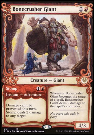 (291) Magic The Gathering Throne of Eldraine: Extras Single: Bonecrusher Giant // Stomp Holo Rare