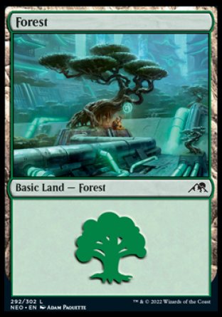 (292) Magic The Gathering Kamigawa: Neon Dynasty Single: Forest (V.4) Land