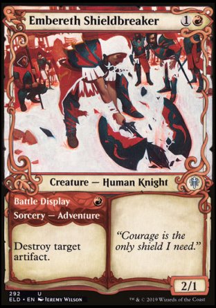 (292) Magic The Gathering Throne of Eldraine: Extras Single: Embereth Shieldbreaker // Battle Display Holo Uncommon