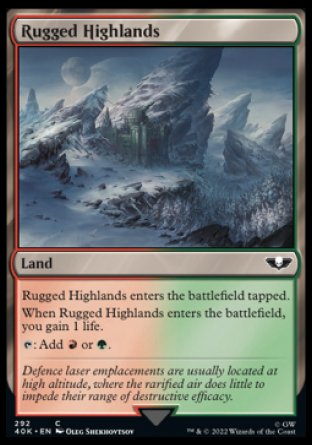 (292) Magic The Gathering Universes Beyond: Warhammer 40000 Single: Rugged Highlands Holo Common