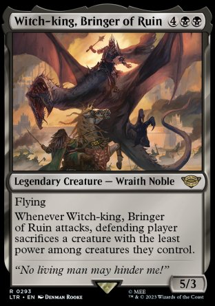 (293) Magic The Gathering The Lord of the Rings: Tales of Middle-earth: Extras Single: Witch-king, Bringer of Ruin (V.1) Rare