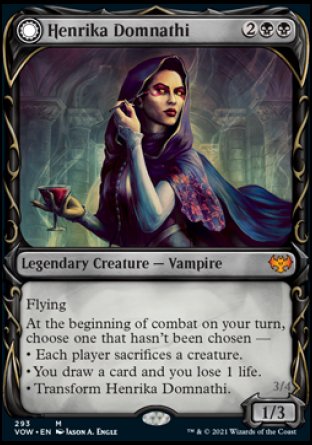 (293) Magic The Gathering Innistrad: Crimson Vow: Extras Single: Henrika Domnathi // Henrika, Infernal Seer (V.1) Holo Mythic