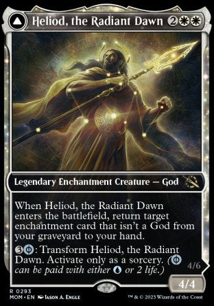 (293) Magic The Gathering March of the Machine: Extras Single: Heliod, the Radiant Dawn // Heliod, the Warped Eclipse Holo Rare