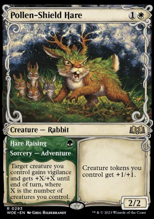 (293) Magic The Gathering Wilds of Eldraine: Extras Single: Pollen-Shield Hare // Hare Raising Rare