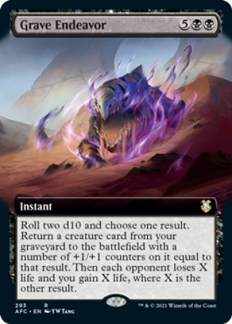 (293) Magic The Gathering Commander: Adventures in the Forgotten Realms: Extras Single: Grave Endeavor Rare