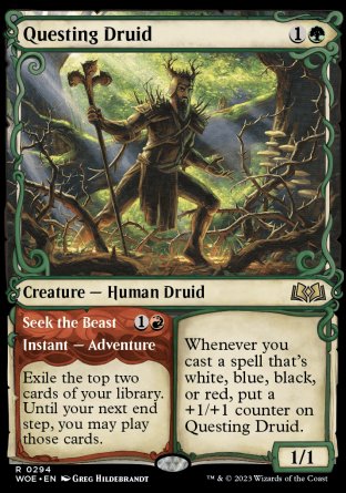(294) Magic The Gathering Wilds of Eldraine: Extras Single: Questing Druid // Seek the Beast Holo Rare