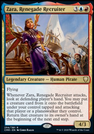 (294/361) Magic The Gathering Commander Legends Single: Zara, Renegade Recruiter Holo Rare
