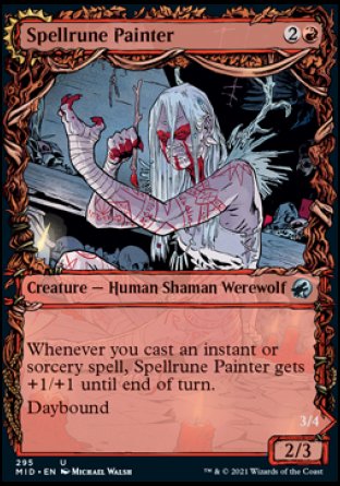 (295) Magic The Gathering Innistrad: Midnight Hunt: Extras Single: Spellrune Painter // Spellrune Howler Holo Uncommon