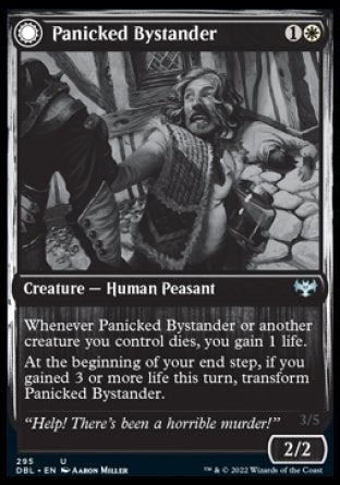 (295) Magic The Gathering Innistrad: Double Feature Single: Panicked Bystander // Cackling Culprit Holo Uncommon