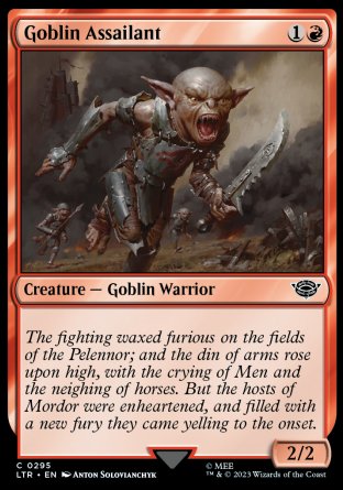 (295) Magic The Gathering The Lord of the Rings: Tales of Middle-earth: Extras Single: Goblin Assailant Common