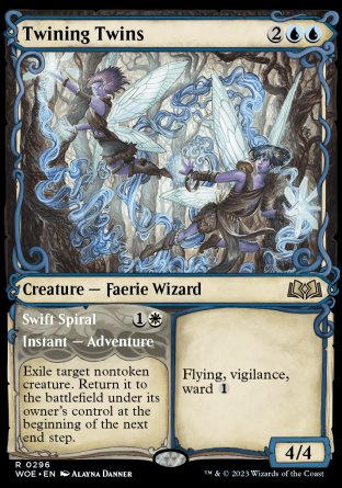 (296) Magic The Gathering Wilds of Eldraine: Extras Single: Twining Twins // Swift Spiral Holo Rare