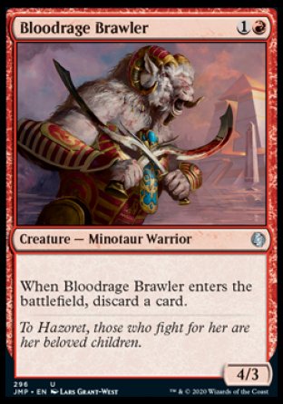 (296) Magic The Gathering Jumpstart Single: Bloodrage Brawler Uncommon