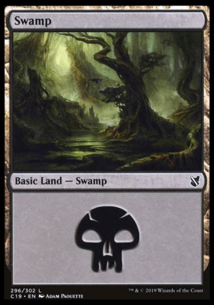 (296) Magic The Gathering Commander 2019 Single: Swamp (V.3) Land