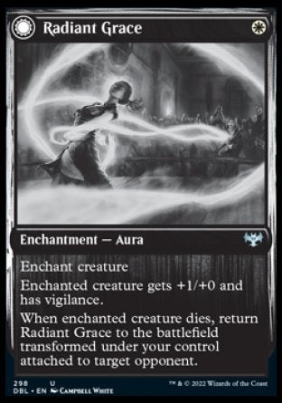 (298) Magic The Gathering Innistrad: Double Feature Single: Radiant Grace // Radiant Restraints Holo Uncommon