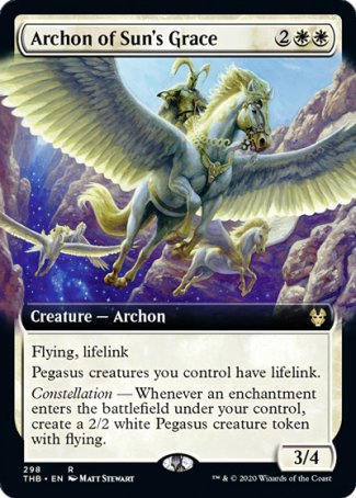 (298) Magic The Gathering Theros Beyond Death: Extras Single: Archon of Sun's Grace Holo Rare
