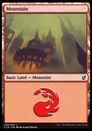 (299) Magic The Gathering Commander 2019 Single: Mountain (V.3) Land