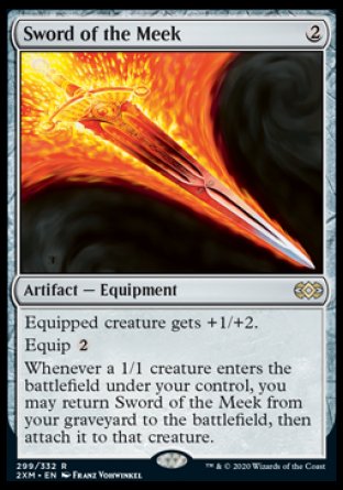 (299/332) Magic The Gathering Double Masters Single: Sword of the Meek Holo Rare