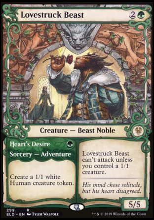 (299) Magic The Gathering Throne of Eldraine: Extras Single: Lovestruck Beast // Heart's Desire Rare