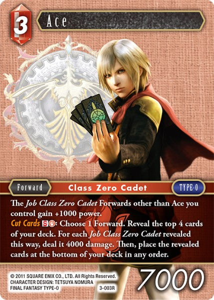 (003) Final Fantasy TCG Opus III Single: Ace (3-003) Holo Rare