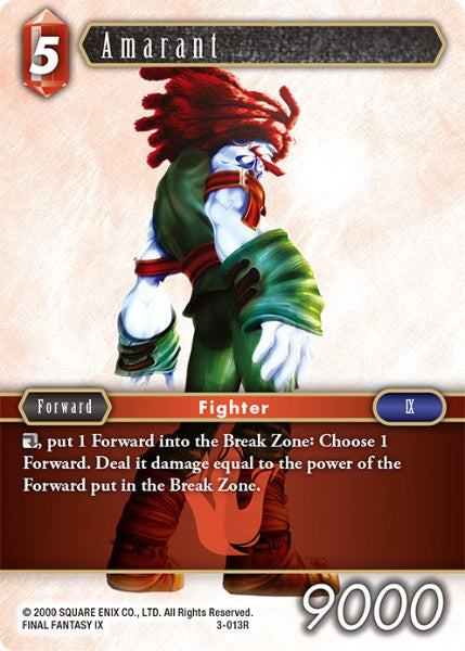 (013) Final Fantasy TCG Opus III Single: Amarant (3-013) Rare