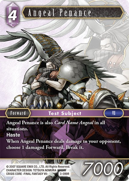 (099) Final Fantasy TCG Opus III Single: Angeal Penance (3-099) Holo Rare