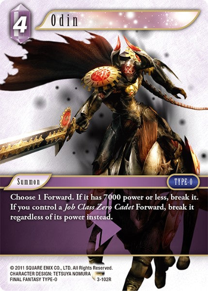 (102) Final Fantasy TCG Opus III Single: Odin (3-102) Holo Rare