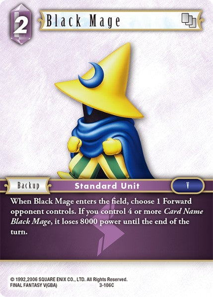(106) Final Fantasy TCG Opus III Single: Black Mage (3-106) Holo Common