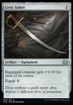 (300) Magic The Gathering Double Masters 2022 Single: Civic Saber Holo Uncommon