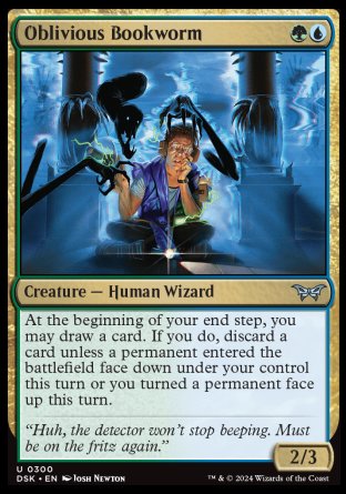 (300) Magic The Gathering Duskmourn: House of Horror: Extras Single: Oblivious Bookworm Holo Uncommon