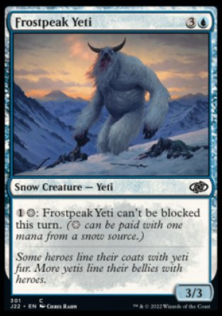 (301) Magic The Gathering Jumpstart 2022 Single: Frostpeak Yeti Common