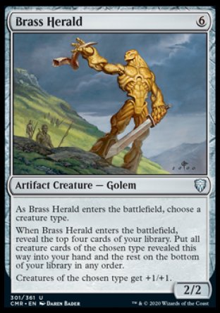 (301/361) Magic The Gathering Commander Legends Single: Brass Herald Holo Uncommon