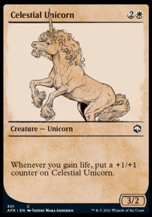 (301) Magic The Gathering Adventures in the Forgotten Realms: Extras Single: Celestial Unicorn Holo Common