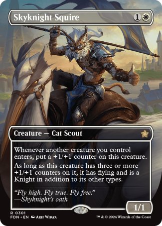 (301) Magic The Gathering Magic: The Gathering Foundations: Extras Single: Skyknight Squire (V.1) Holo Rare