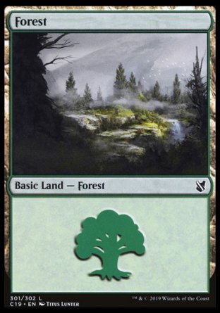 (301) Magic The Gathering Commander 2019 Single: Forest (V.2) Land