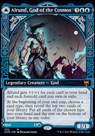 (302) Magic The Gathering Kaldheim: Extras Single: Alrund, God of the Cosmos // Hakka, Whispering Raven Mythic