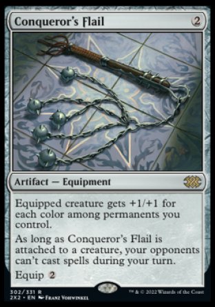 (302) Magic The Gathering Double Masters 2022 Single: Conqueror's Flail Holo Rare