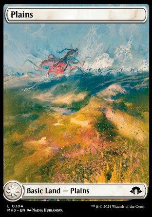 (304) Magic The Gathering Modern Horizons 3 Single: Plains (V.1) Holo Land