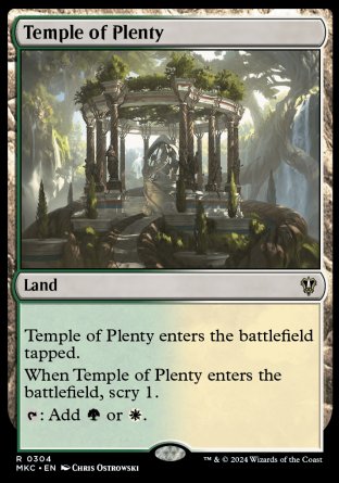 (304) Magic The Gathering Commander: Murders at Karlov Manor Single: Temple of Plenty Holo Rare