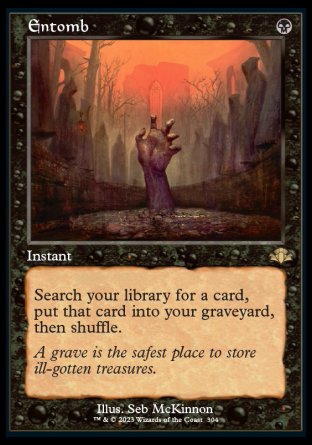 (304) Magic The Gathering Dominaria Remastered: Extras Single: Entomb (V.1) Rare