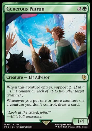 (305) Magic The Gathering Commander: Magic: The Gathering - FINAL FANTASY: Collector's Edition Single: Generous Patron Holo Rare