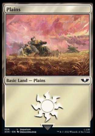 (306) Magic The Gathering Universes Beyond: Warhammer 40000 Single: Plains Holo Land