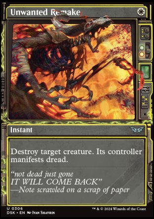 (306) Magic The Gathering Duskmourn: House of Horror: Extras Single: Unwanted Remake Holo Uncommon