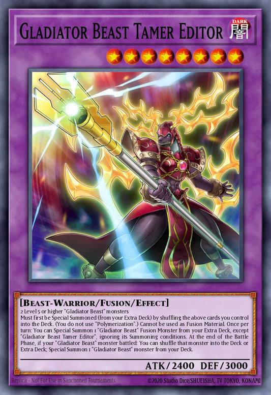 (086) YuGiOh TCG MZTM: Maze of the Master Single: Gladiator Beast Tamer Editor  Rare