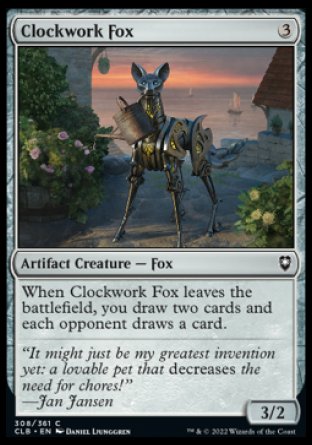 (308) Magic The Gathering Commander Legends: Battle for Baldur's Gate Single: Clockwork Fox Holo Common