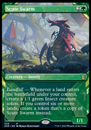 (308) Magic The Gathering Zendikar Rising: Extras Single: Scute Swarm Holo Rare