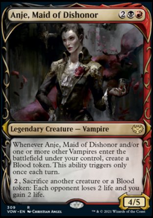(309) Magic The Gathering Innistrad: Crimson Vow: Extras Single: Anje, Maid of Dishonor Rare