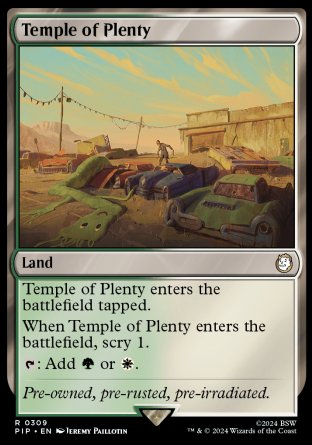 (309) Magic The Gathering Universes Beyond: Fallout Single: Temple of Plenty Rare