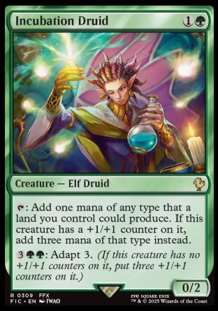 (309) Magic The Gathering Commander: Magic: The Gathering - FINAL FANTASY: Collector's Edition Single: Incubation Druid Holo Rare