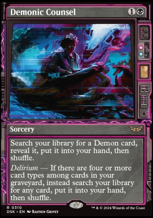 (310) Magic The Gathering Duskmourn: House of Horror: Extras Single: Demonic Counsel Holo Rare